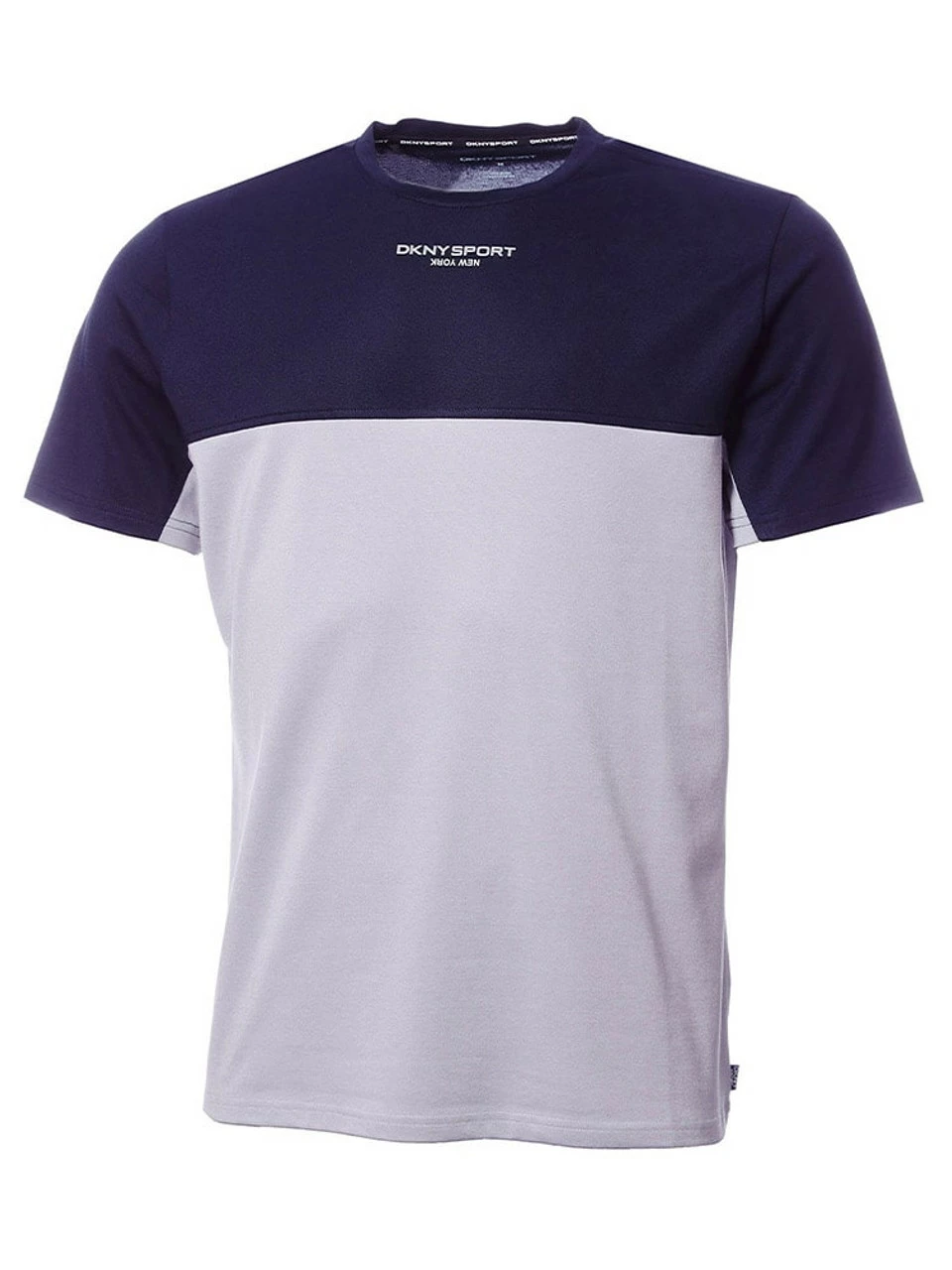 DKNY Sport Greenwood Colour Block Pique T-Shirt - Silver Marl/Navy 3 DKNY Sport Greenwood Colour Block Pique T-Shirt - Silver Marl/Navy