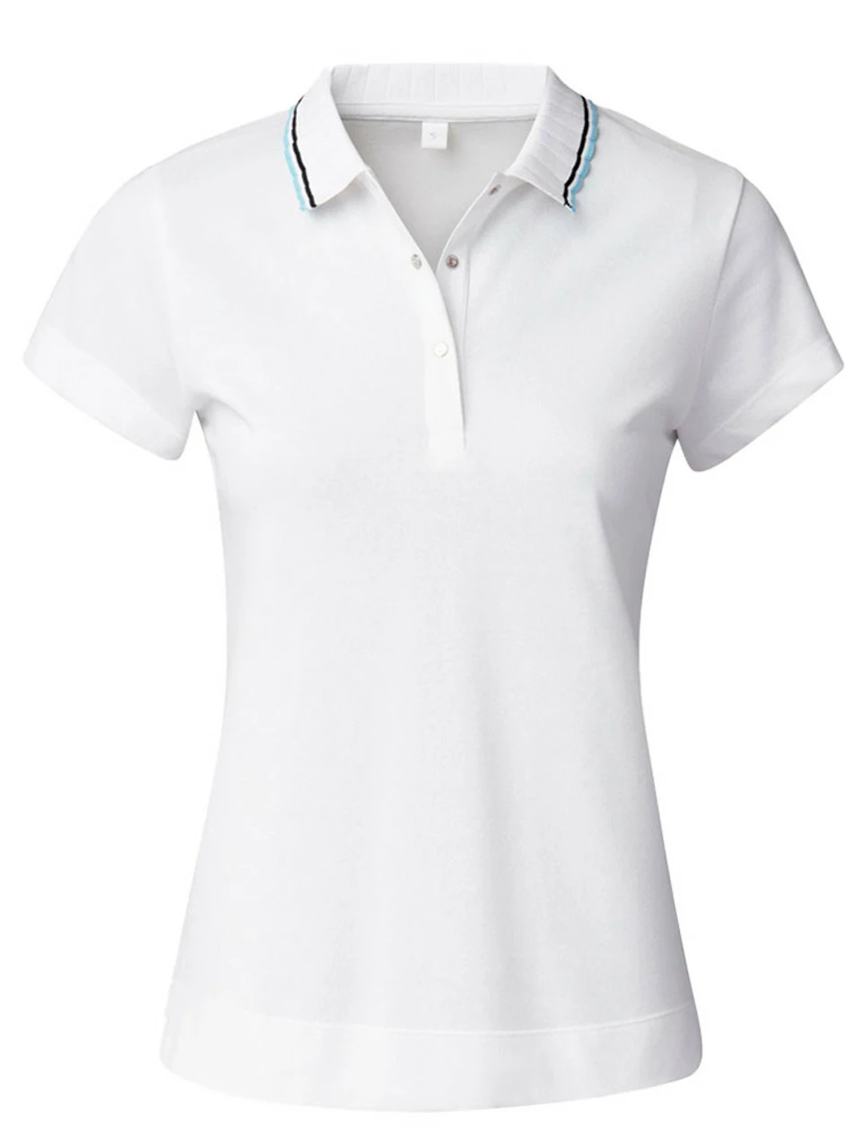 Daily Sports W Candy Cap Sleeve Polo Shirt - White 3 Daily Sports W Candy Cap Sleeve Polo Shirt - White