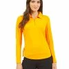 IBKUL Adjustable Long Sleeve Zip Polo - Orange Peel -Deals Golf Apparel Store shirt ib2204800020ldy20orange20peel 3 74785.1675751353