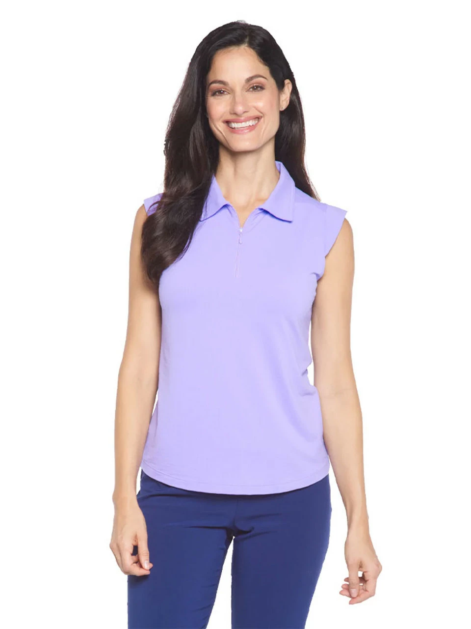 IBKUL Solid Sleeveless Polo - Lavender 3 IBKUL Solid Sleeveless Polo - Lavender