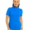 IBKUL Solid Short Sleeve Mock Neck - Blue -Deals Golf Apparel Store shirt ib2208700020ldy20blue 2 10183.1675751106