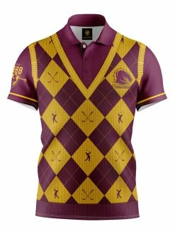 Official NRL Fairway Golf Polo Shirt - Brisbane Broncos