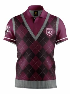 Official NRL Fairway Golf Polo Shirt - QLD Maroons