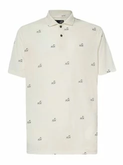 Oakley RC Micro Shade Print Golf Polo Shirt - Golf Pattern Arctic White