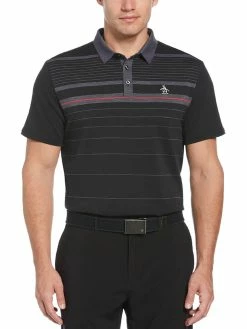 Original Penguin Heritage Fine Line (Reg Fit) Golf Polo - Caviar