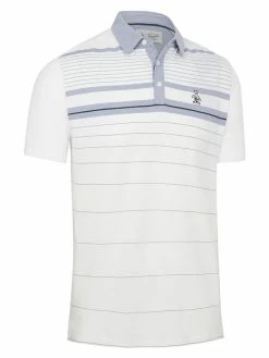 Original Penguin Heritage Fine Line (Reg Fit) Golf Polo - Bright White