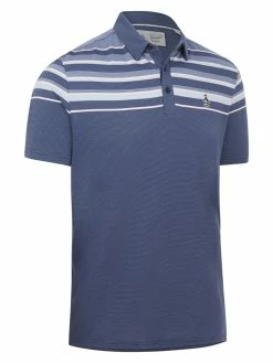 Original Penguin Slub Colour Block (Reg Fit) Golf Polo - Black Iris