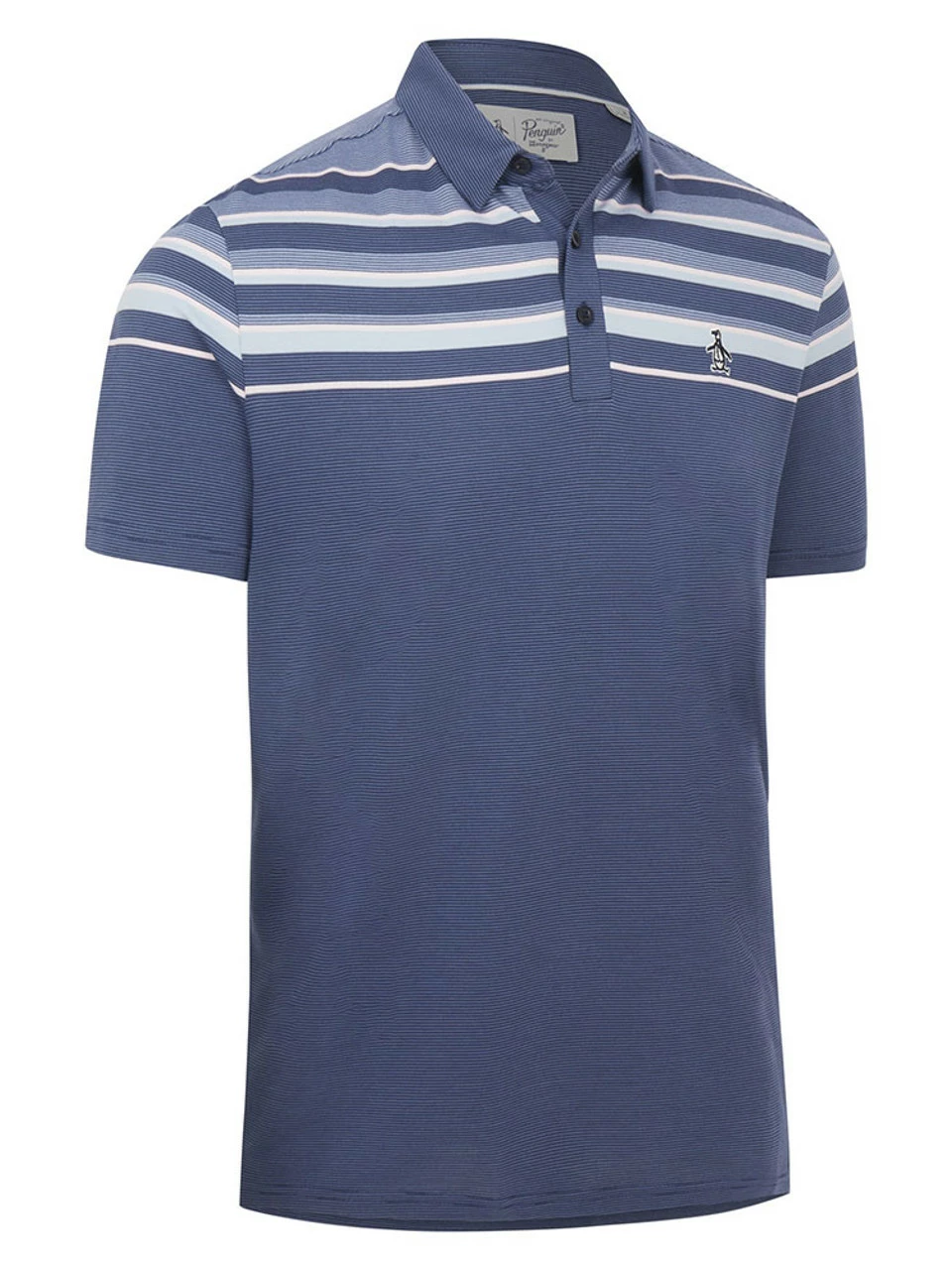 Original Penguin Slub Colour Block (Reg Fit) Golf Polo - Black Iris 3 Original Penguin Slub Colour Block (Reg Fit) Golf Polo - Black Iris