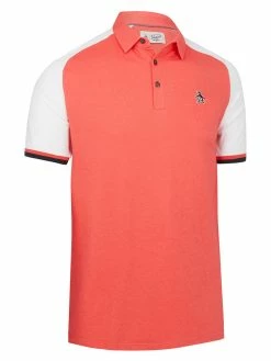 Original Penguin Raglan Colour Block (Slim Fit) Golf Polo - Bittersweet