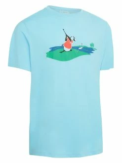 Original Penguin Long Drive Graphic Golf T-Shirt - Baltic Sea