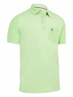 Original Penguin Colour Block (Reg Fit) Golf Polo - Green Ash