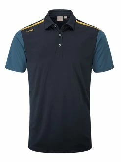 Ping Malvern Tailored Fit Polo - Navy/Stormcloud