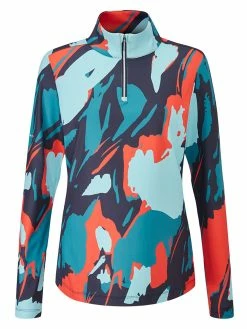 Ping Women's Lois Printed Long Sleeve Polo - Navy Multi