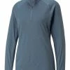 Puma Women's YouV Golf 1/4 Zip - Evening Sky Heather -Deals Golf Apparel Store shirt pu320537498200120ldy20grey 1 83141.1678257692