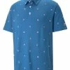 Puma X Arnold Palmer CLOUDSPUN Citrus Polo - Lake Blue/Pale Pink -Deals Golf Apparel Store shirt pu320538851200320men20blue 1 16075.1676359719