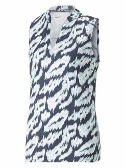 Puma Women's MATTR Animal SL Golf Polo - Navy Blazer/Lucite