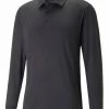 Puma YouV Long Sleeve Golf Polo Shirt - Puma Black -Deals Golf Apparel Store shirt pu320539106200220men20black 1 80813.1676287119