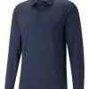 Puma YouV Long Sleeve Golf Polo Shirt - Navy Blazer -Deals Golf Apparel Store shirt pu320539106200320men20navy 1 69670.1676287125