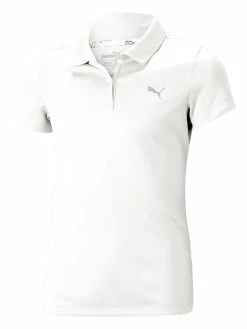 Puma JR Girls Essential Golf Polo - Bright White