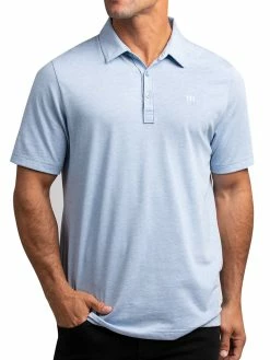 Travis Mathew The Zinna Polo - Heather Light Blue