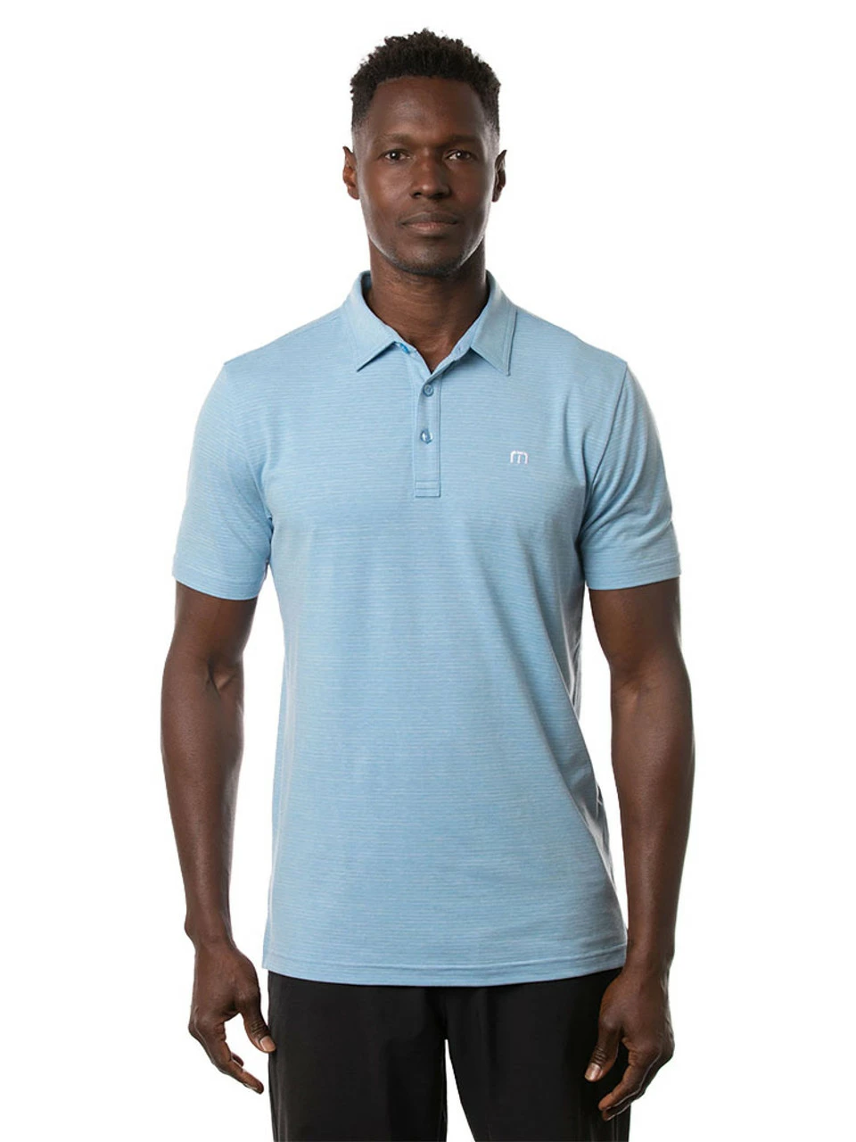 Travis Mathew The Heater Polo - Heather Heritage Blue 3 Travis Mathew The Heater Polo - Heather Heritage Blue
