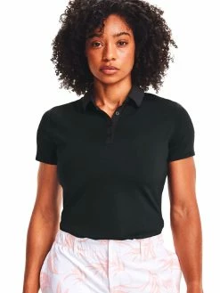 Under Armour Women's Zinger Short Sleeve Polo - Black/Metallic Silver