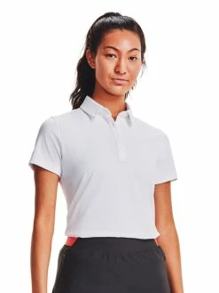 Under Armour Women's Zinger Short Sleeve Polo - White/Metallic Silver