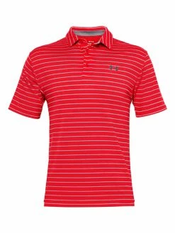 Under Armour Playoff Polo Core Stripe - Red/Steel