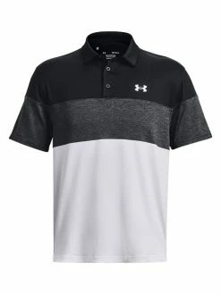 Under Armour Playoff Blocked Polo - Black/Black/White