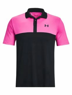 Under Armour Performance 3.0 Colourblock Polo - Black/Rebel Pink
