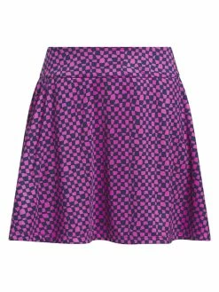 Adidas Printed 16-Inch Golf Skort - Collegiate Navy/Lucid Fuchsia