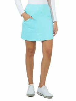 IBKUL Solid Straight Skort - Seafoam