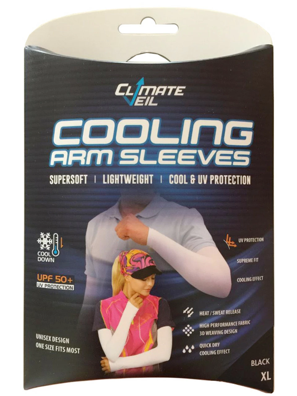 Climate Veil Cooling UV Arm Sleeves - Black 3 Climate Veil Cooling UV Arm Sleeves - Black