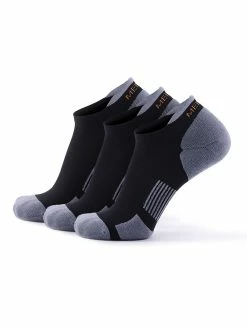 Meikan Socks Meikan 3 Pack Low Cut Coolmax Technical Sports Socks - Black/Grey