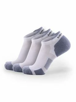 Meikan Socks Meikan 3 Pack Low Cut Coolmax Technical Sports Socks - White/Grey