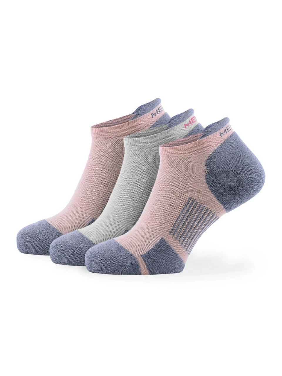 Meikan Socks Meikan 3 Pack Women's Low Cut Coolmax Technical Sports Socks - White/Pink 3 Meikan Socks Meikan 3 Pack Women's Low Cut Coolmax Technical Sports Socks - White/Pink