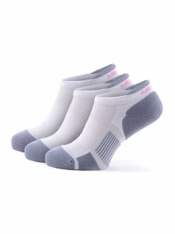Meikan Socks Meikan 3 Pack Womens Low Cut Coolmax Technical Sports Socks - White/Grey