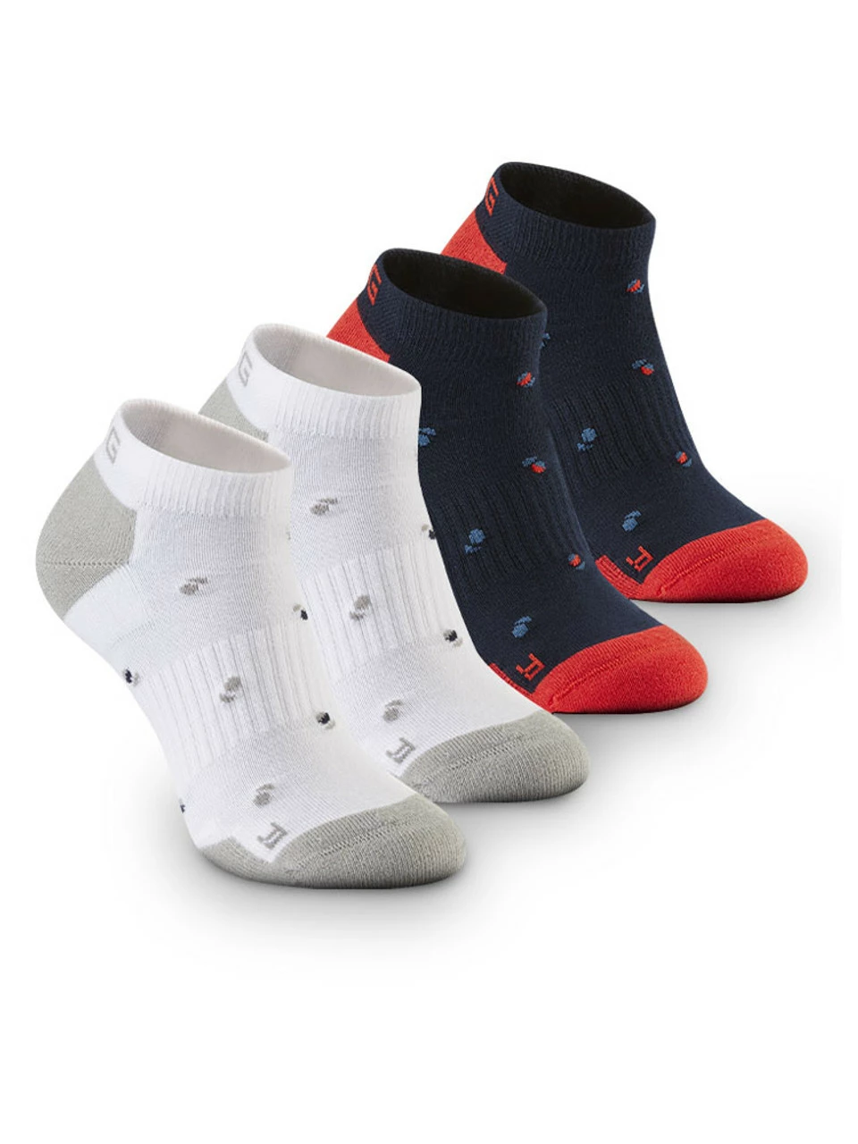 Ping SensorCool Split Ball No Show 2 Pack Socks - White/Navy Multi 3 Ping SensorCool Split Ball No Show 2 Pack Socks - White/Navy Multi